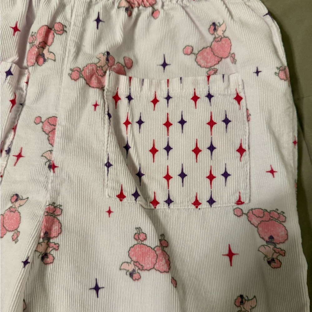 Painting Red Rhinos girls flared corduroy pants with poodle print. Size 5/6 EUC - Picture 4 of 4
